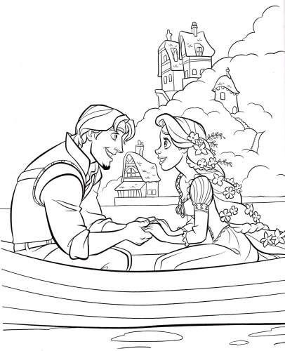 Раскраска Рапунцель и Юджин (Флин)
