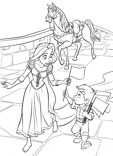 Раскраска с Рапунцель