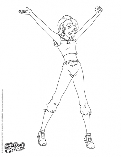 Раскраски Тотали Спайс, Сэм в спортивном наряде