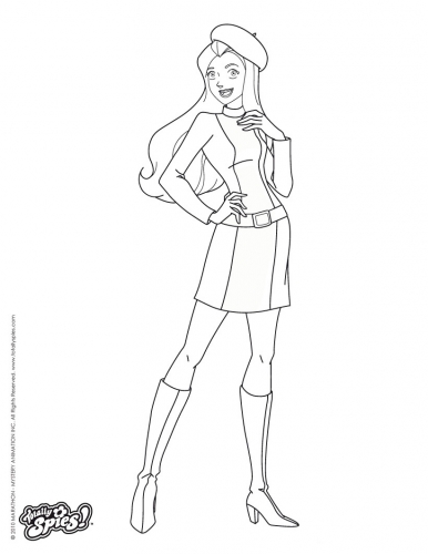 Раскраски Тотали Спайс, Сэм в берете