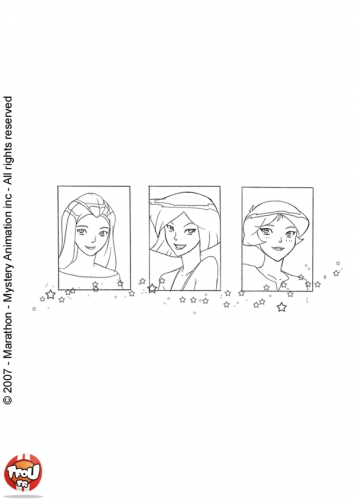 Раскраска Тотали Спайс красивые портреты шпионок