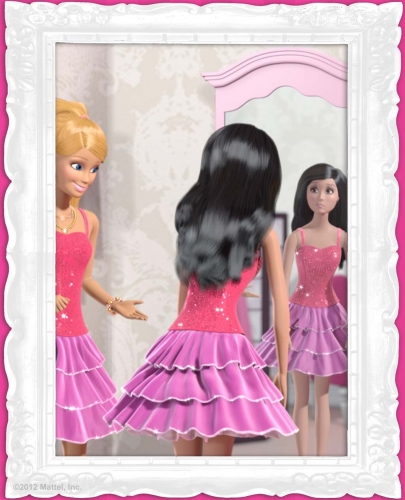 Ракель в платье Барби