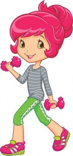 Земляничка занимается спортом