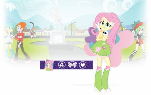 Equestria Girls обои с Флаттершай