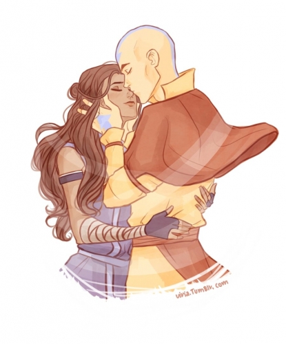 Аанг и Катара (фанарт)