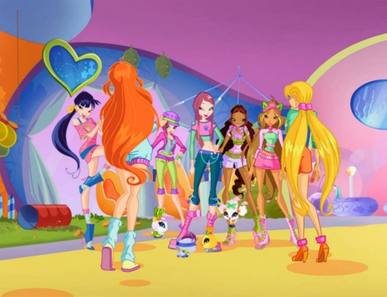 Винкс и Рокси в магазине питомцев, обои для рабочего стола