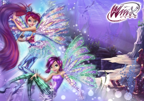 Обои на рабочий стол Винкс Клуб Сиреникс 3D Блум и Техна