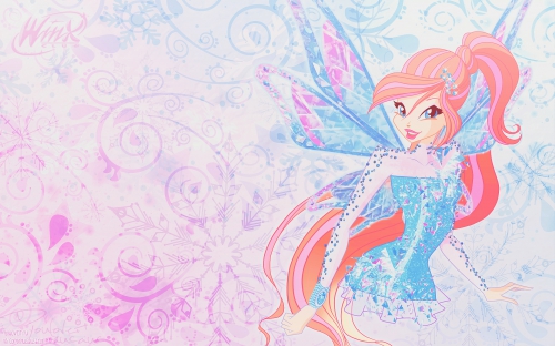 Винкс Тайникс зимние обои с Блум