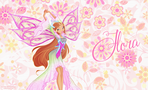 Винкс Клуб весенние обои с Флорой в превращении Tiefix