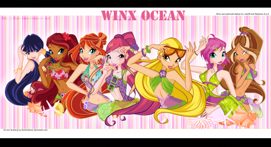 Широкоформатные обои Winx Ocean