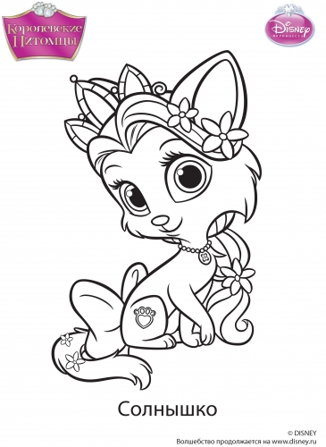 Королевские питомцы раскраска с Солнышком