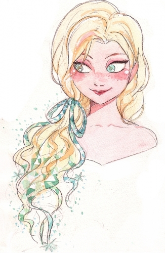 Снежная прическа Эльзы