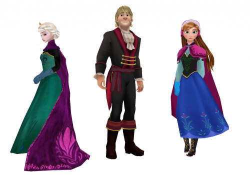 Эльза, Кристофф и Анна 3D