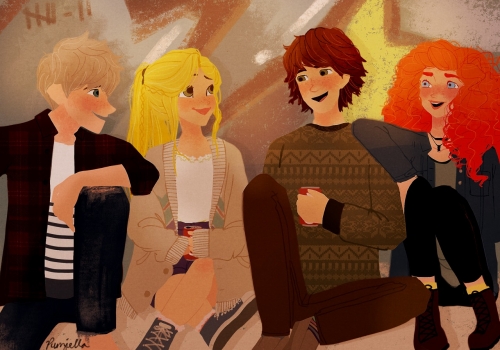 Джек, Рапунцель, Иккинг, Мерида