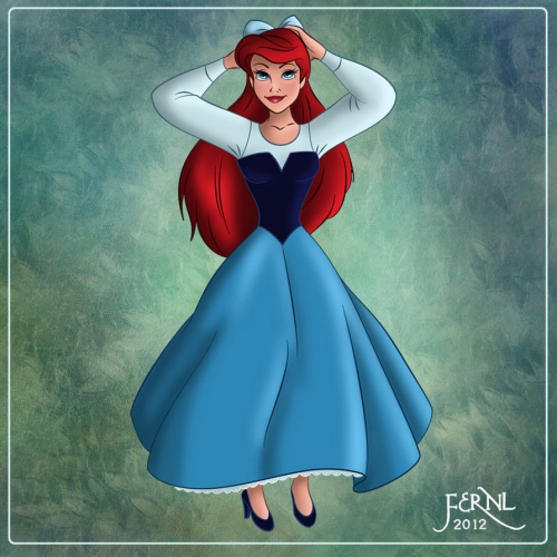 Ариэль в голубом платье для прогулок