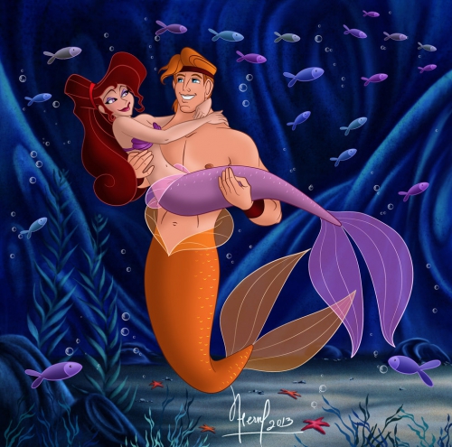 Мегара и Геркулес русалка и русал