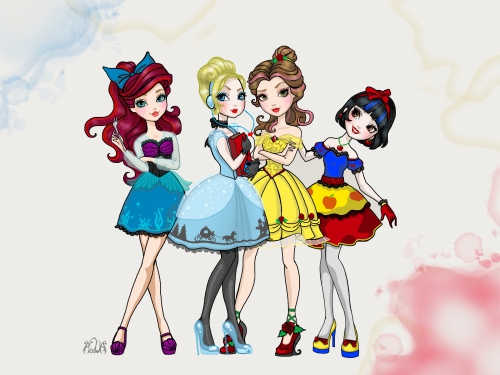 Дисней принцессы в стиле персонажей Эвер Афтер Хай