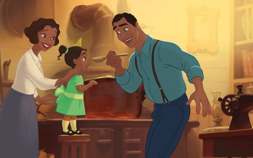 Маленькая Тиана и ее родители