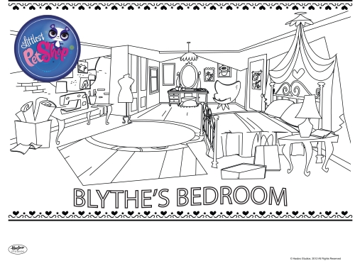 Раскраски Маленький Зоомагазин комната Блайс