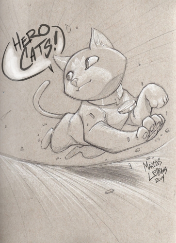 Hero Cats набросок с Кассиопеей