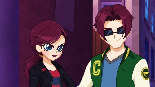 Мефисто и Праксина в одежде жителей Земли