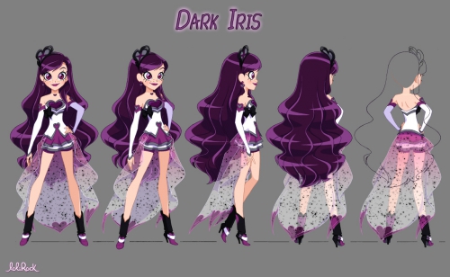 Темная Айрис (Ирис) концепт арт, повороты тела в разных ракурсах