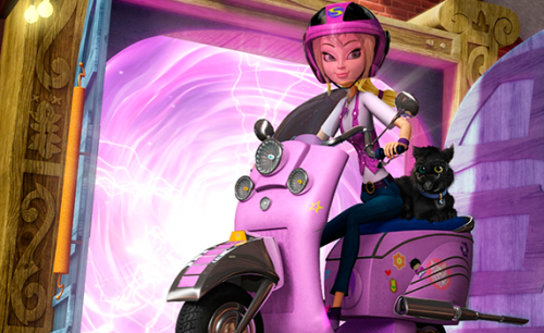 Колдунья Сабрина на скутере