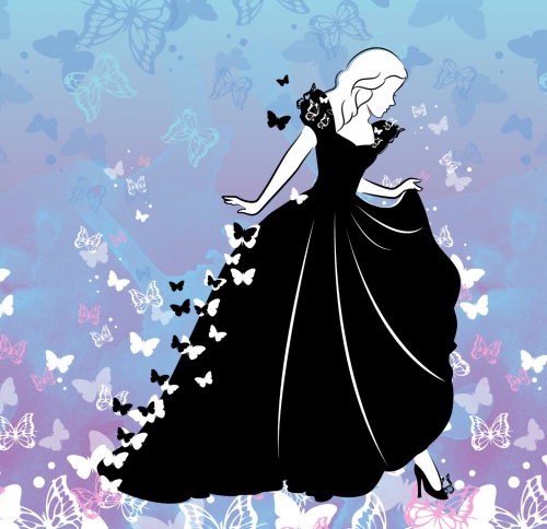 Черно-белая картинка с Золушкой