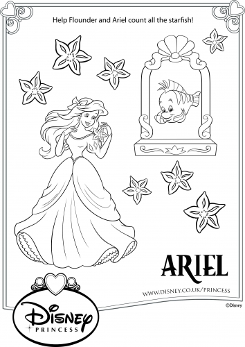 Раскраска принцесса Ариэль