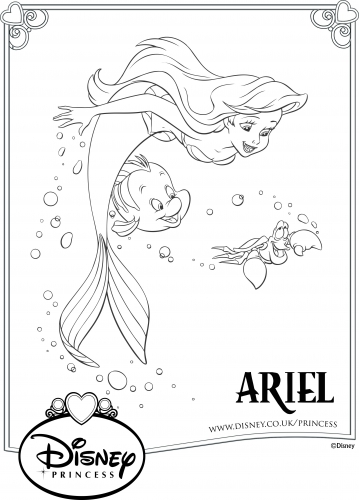 Раскраскарусалочка Ариэль и её друзья