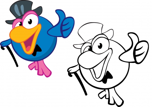 Смешарики раскраска с примером, Карыч в цилиндре