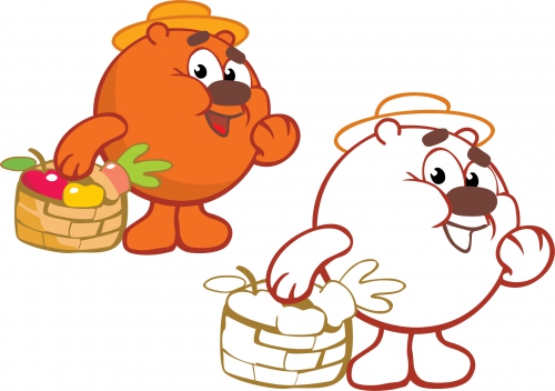 Смешарики раскраска с примером, Копатыч