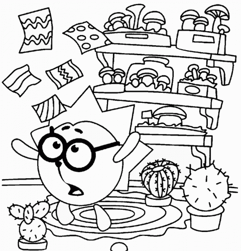 Раскраска со смешариком Ежиком