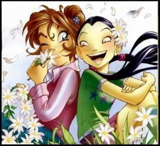 Ирма и Хай Лин с цветочками