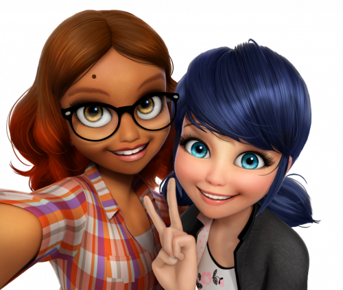 Аля и Маринет делают селфи, картинка без фона