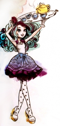 Акварельный арт Мэдлин с подносом