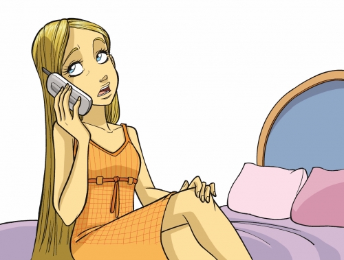 Корнелия с телефоном