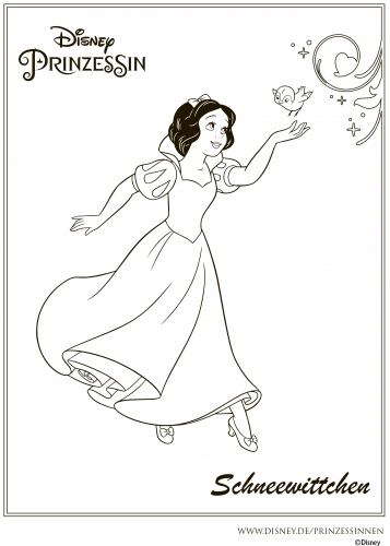Раскраска принцессы Белоснежки