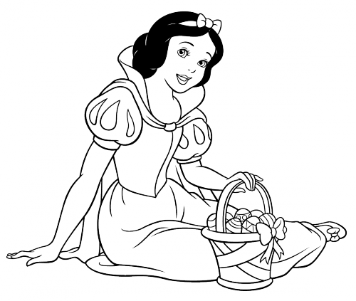 Пасхальная раскраска с Белоснежкой