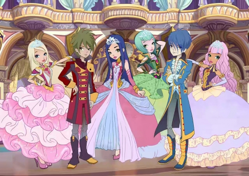 Regal Academy герои в бальных нарядах в том числе и Ling Ling Iron Fan