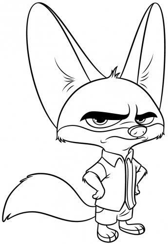 Зверополис Фенёк раскраска