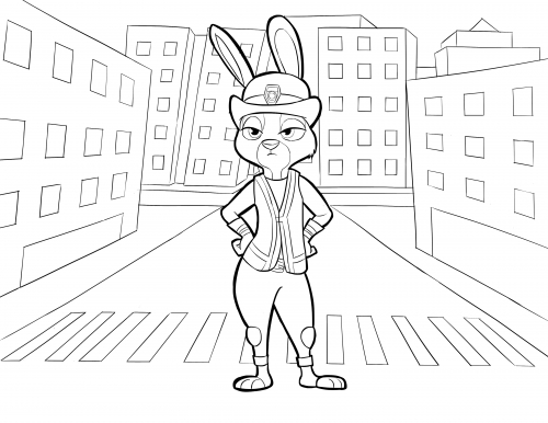 Зверополис раскраски для девочек - кролик Джуди