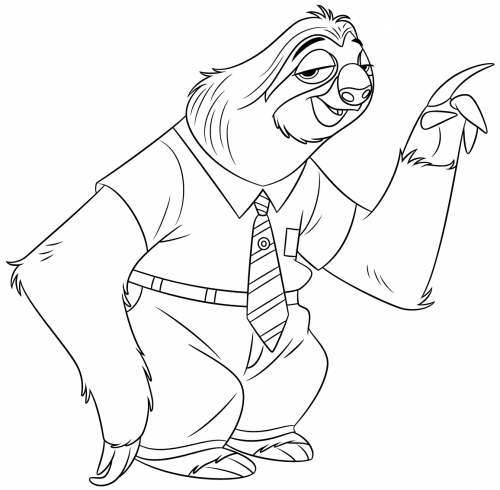 Зверополис Блиц скорость без границ, раскраска