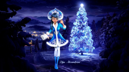 Леди Баг Снегурочка обои на рабочий стол