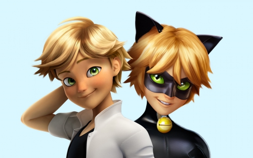 Обои Miraculous Ladybug - Эдриан и Супер-Кот