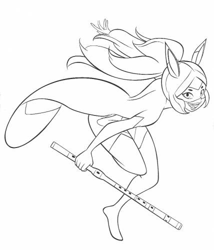 Раскраска Леди Баг и Супер Кот - Рена Руж мастер иллюзий