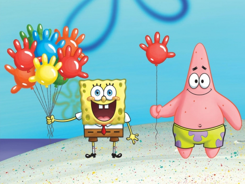 Губка Боб и Патрик с шариками