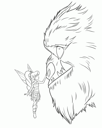 Раскраска фея Фауна и Граф, Феи: Легенда о чудовище