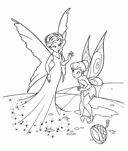 Раскраска королевы Клэрион и феи Динь Динь