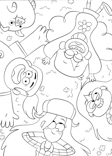 Раскраска с героями Гравити Фолз